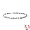 Rinntin Glänzendes Tennisarmband 925er Silber Birnenschliff 2*4mm Zirkonia Bazel-Fassung Luxuriöse Hochzeits-Kettenarmband Schmuck SB154