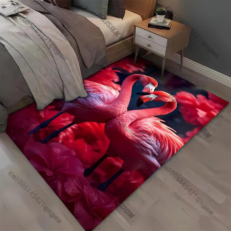 Multiple Sizes Flamingo and Love Pattern Carpets Bedroom Play Mats Rug Bedroom Decor Carpet Livingroom Rug Crawl Mat