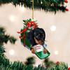 Adorable 2023 Christmas Dachshund Series Acrylic Car Interior Decorations Set