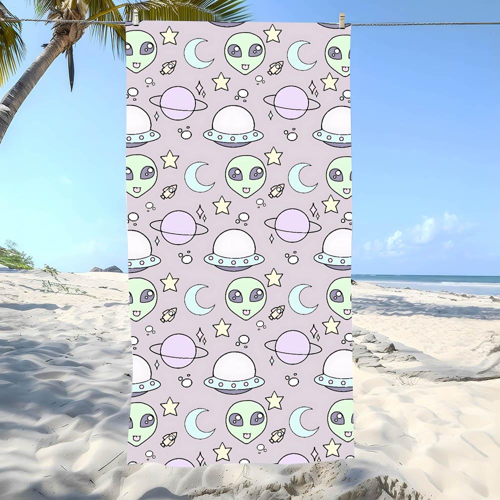 Dreamy Aliens Towel Beach Towel Oversized Super Absorbent Soft Swim Beachtowels For Men, Women