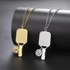 Fashion Sports Racket Pendant Necklace Unisex Couple Matching Jewelry For Party Gift