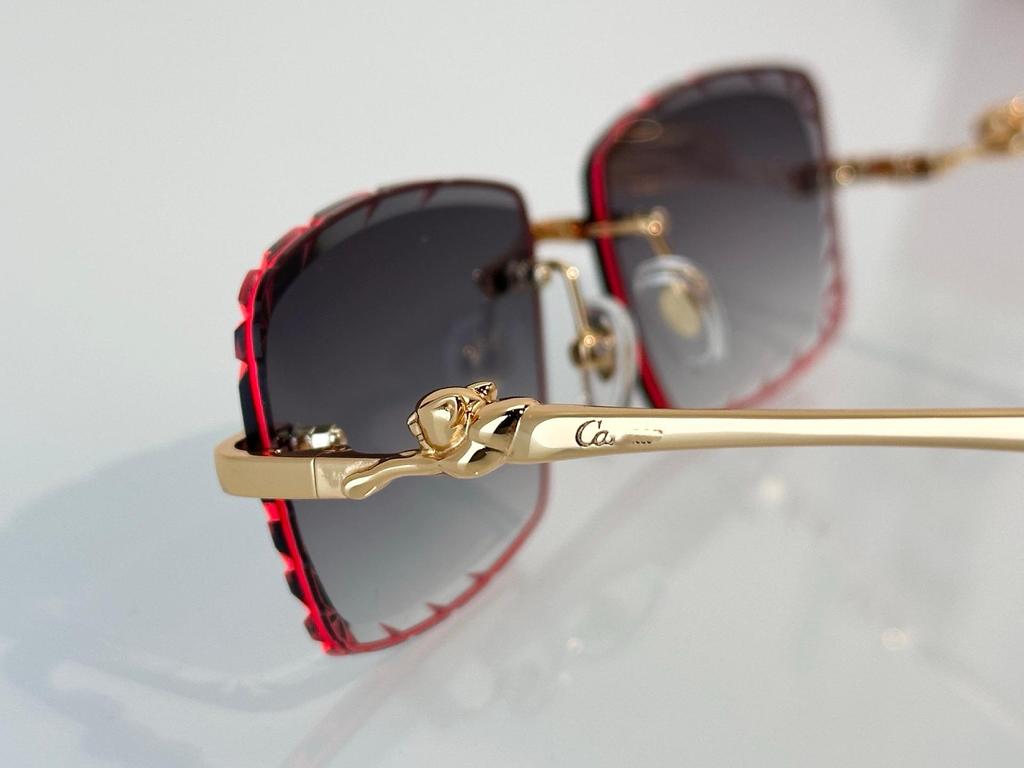 CT02507J Unisex Frameless Leopard Sunglasses - Fashionable, Versatile, Photochromic for Parties and Vacations