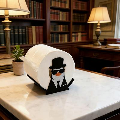 Penguin Toilet Roll Holder Funny Penguin Gentleman Toilet Paper Holder 3D Printed Freestanding Paper Towel Holder for Bathroom Kitchen Decor