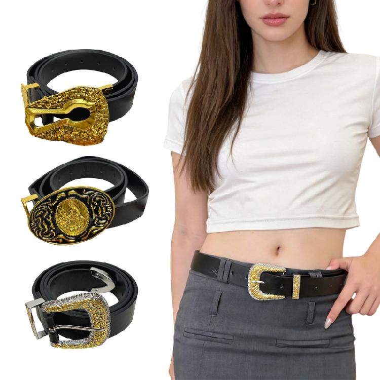Retro Charm Belt Waist Girdle With Faux Leather And Trendy Keyhole Clasp 3 Different Type Waist Deccoration