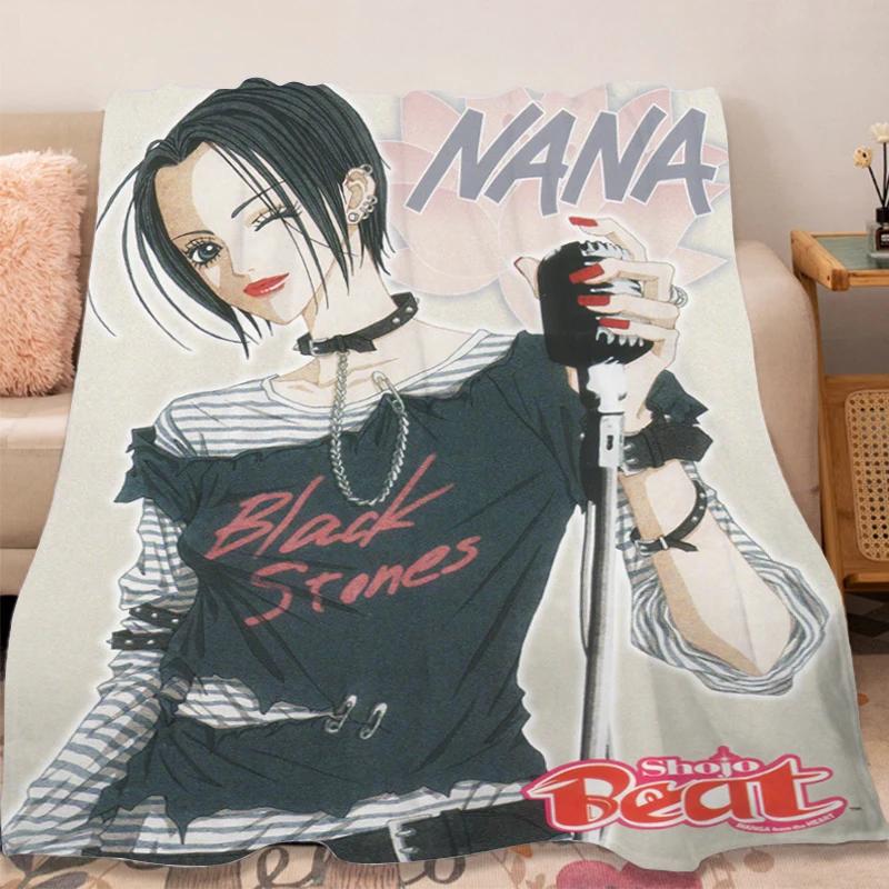 Anime Girls Nana Flannel Blanket 3d Printed Picnic Blankets Warm Soft and Comfortable Throw Blanket Home Travel Birthday Gift