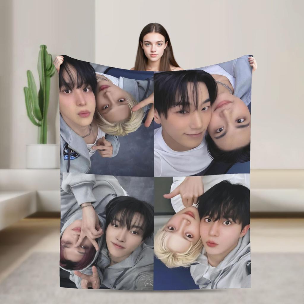 San Ateezs Kpop Blankets Fleece Textile Decor Portable Ultra-Soft Throw Blanket for Home Couch Bedspreads