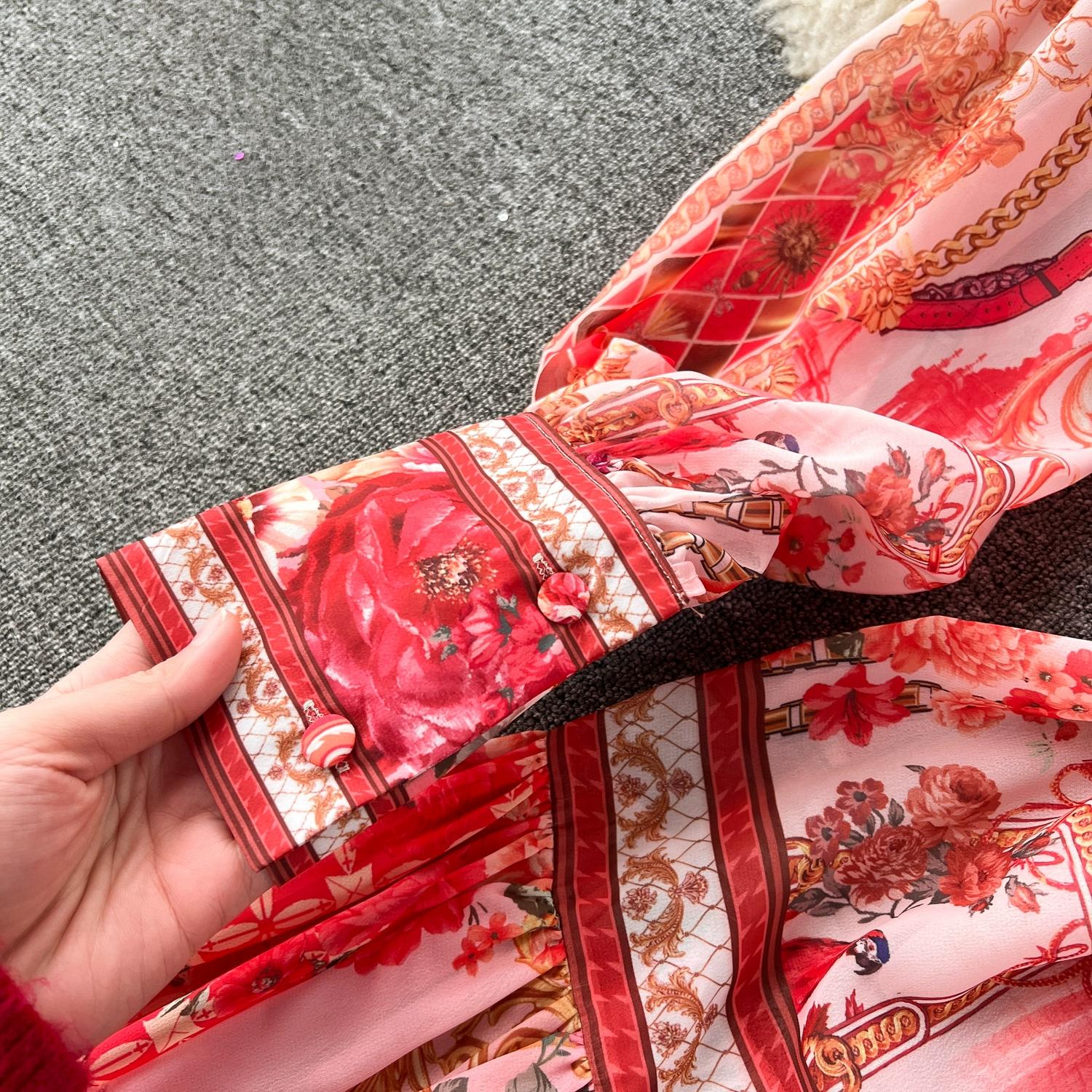 Богемное шифоновое зеленое платье макси — фото 9