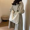 Large Capacity Simple Casual Corduroy Shoulder Crossbody Tote Handbag For Daily Use