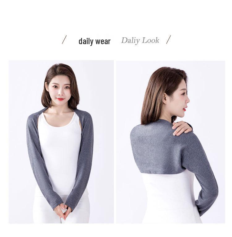 Women's Sleeveless Summer Shawl: Pure Cotton Shoulder Pads, Long-Sleeved Arm Sleeves, Thin Air Conditioning Protection
