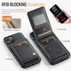 For iPhone 14 Case AUTSPACE A12 Leather Phone Case with Detachable Card Bag