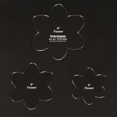 3 Pcs Flower Shaped Quilt  Applique Template 4" 5"  6" Inches DIY Sewing Quilt Patchwork Templates for Quilting-- 1 8" Thick