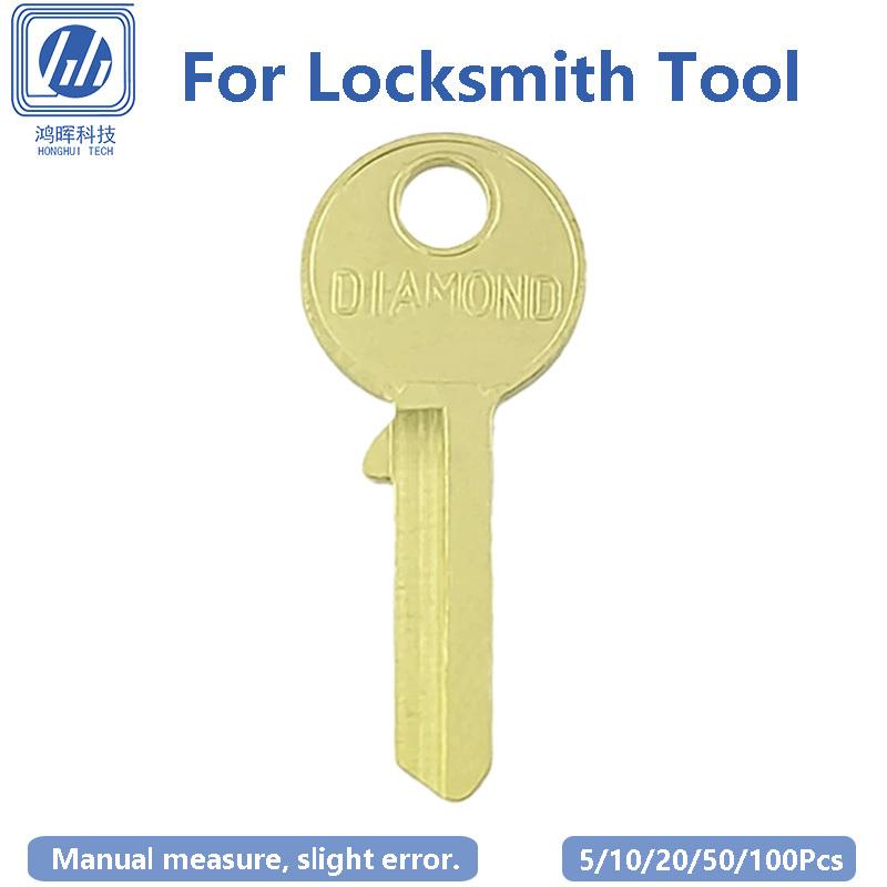 5-100Pcs/Lot Uncut Blank Keys Copper Left and Right Padlock Key Blanks Locksmith Cutting Accessories Home Doors 22.9x7.0x1.6mm