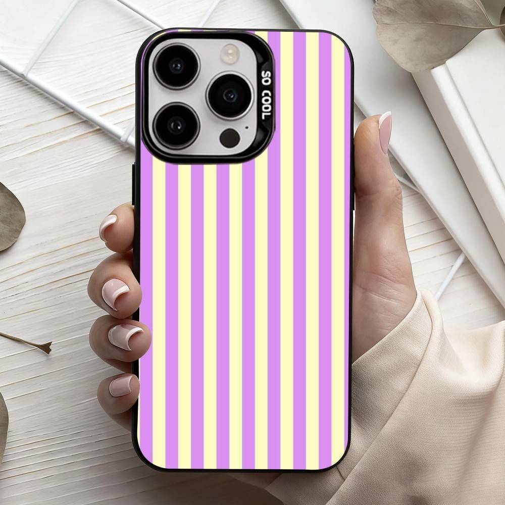 S-Striped Color-Blocking Art P-Pattern  Phone Case For iPhone17,16,15,14,13,12,11 Plus,Pro Max Black Candy silver phone case