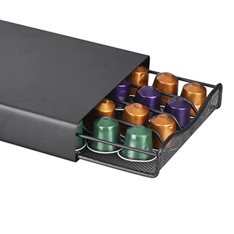 40 Pods Coffee Capsule Organizer Storage Stand Practical Coffee Drawers Capsules Holder For Nespresso Coffee Capsule Shelves