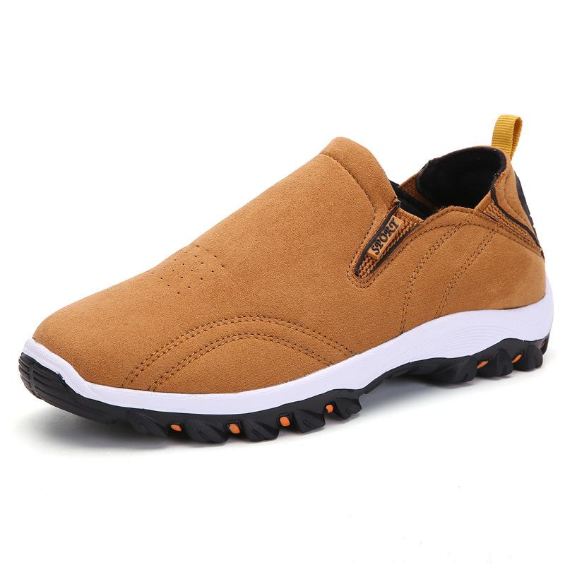 Fashion New Men's Slip-on Casual Shoes Platform Non-Slip Hiking Shoes Comfortable Leisure Middle-aged Walking Shoes Outdoor Men Sneakers