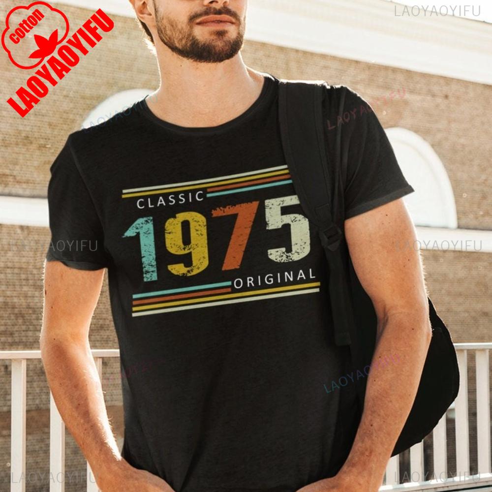 Classic 1975 Original Printed Tshirt Tops Fashion Streetwear Style Crewneck Tshirt  Woman Man Cotton Trendy Retro Gift Tee