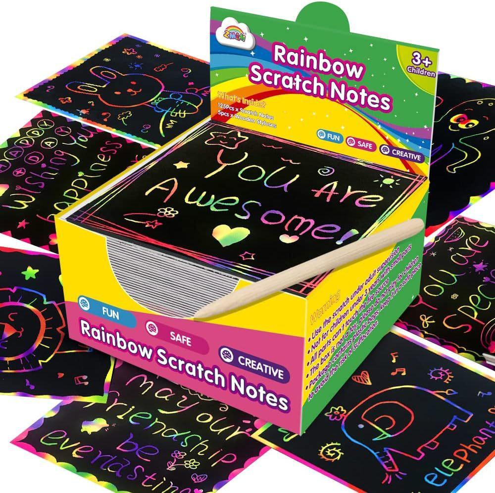 Kids' DIY Scratch Art Book: Creative Colorful Doodle & Drawing Book for Kindergarten
