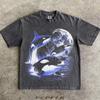 Orca Mitternacht Vintage Stil Grafikshirt, Retro Ozean Comfort Colors® Orca Shirt, Mondlicht Ozean Blitz Tee, 90er Meeresleben Grafiktop