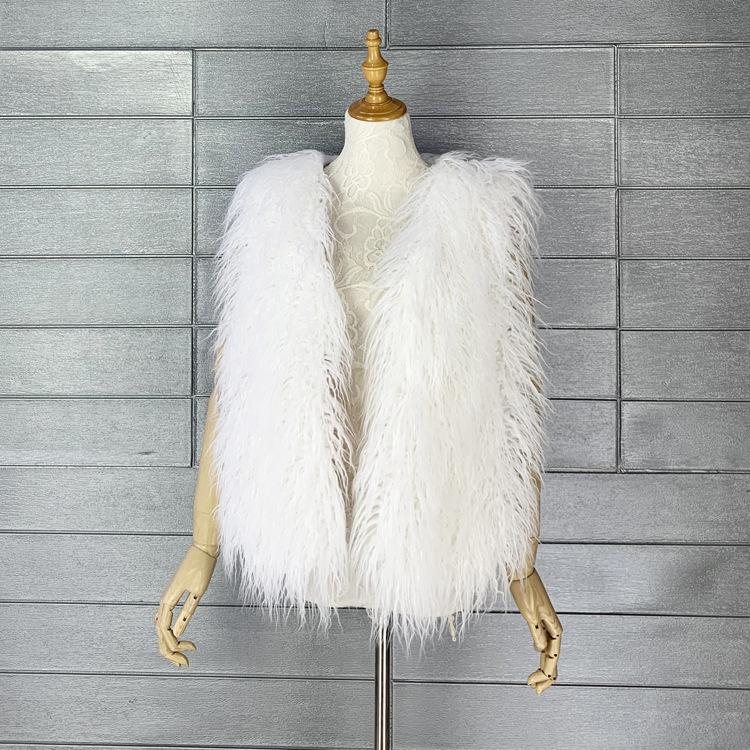 Autumn Winter Eco-Friendly Fur Women's Vest Artificial Fur Lamb Wool Warm Sleeveless Coat Clothing