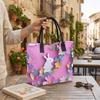  Cute Rabbit Floral Print Tote Bag Lightweight Shoulder Bag for Daily Use