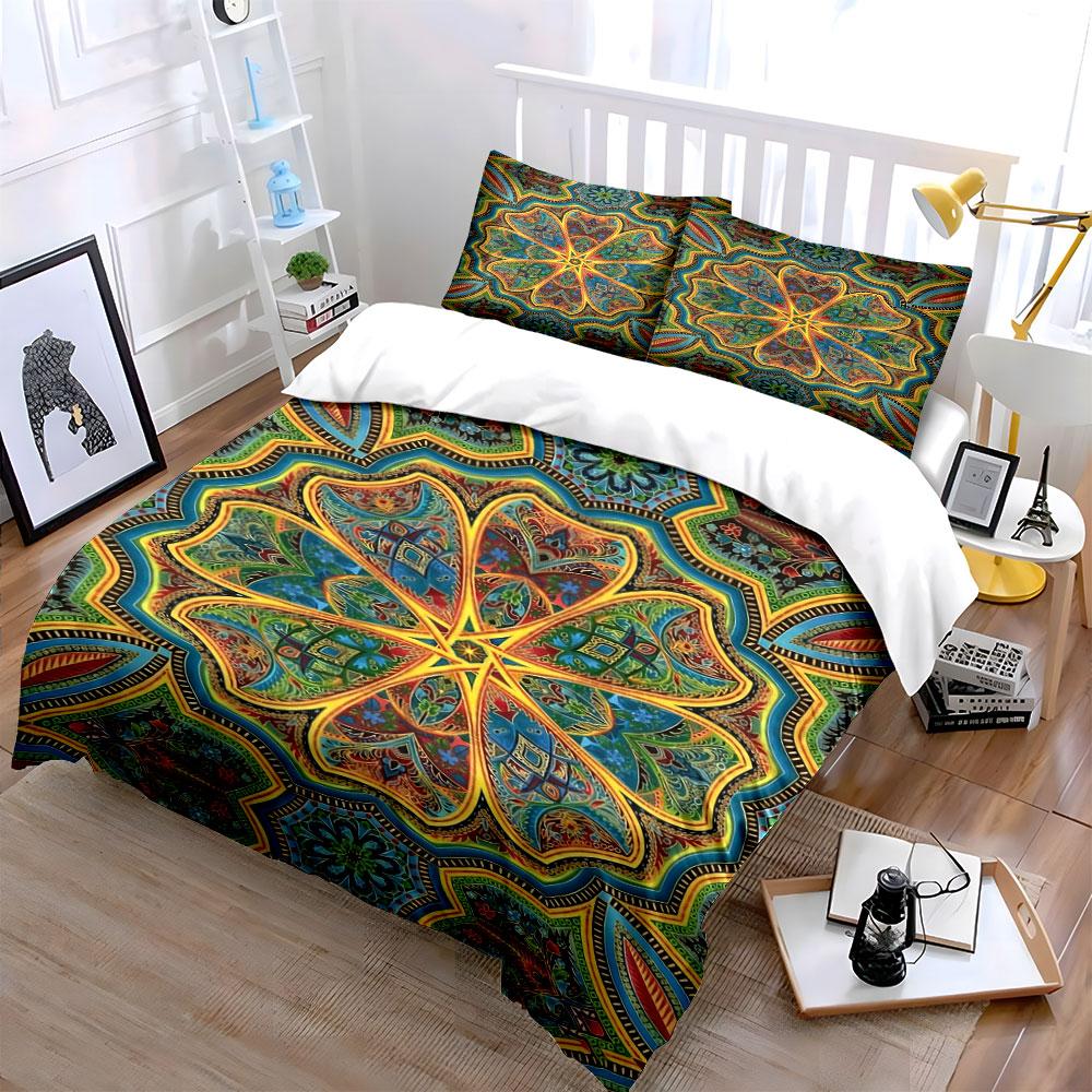 Colorful mandala-inspired patterns. Bedding sets Duvet cover sets Duvet covers Pillowcases(1 * Duvet Cover 2 * Pillowcases without duvet insert)