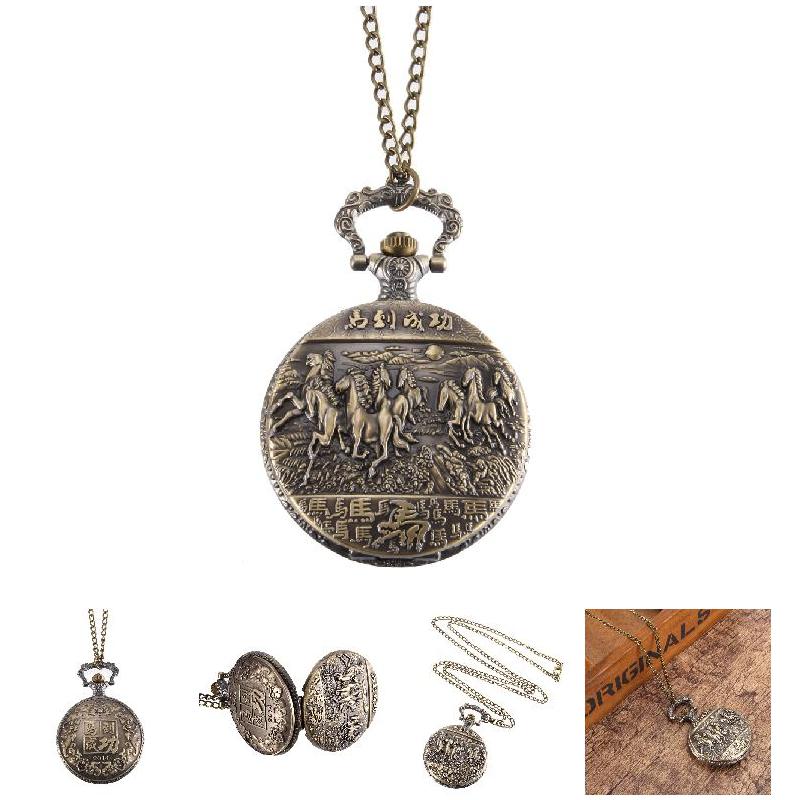 Pocket Watches Personalized Necklace Chain Watches Gift For Birthday Anniversary Men Women Vintage Pocket Watch With Chain