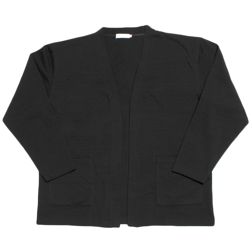 One Colors Men's Plus Size Pique Buttonless Topper Cardigan, Size 3L, Black