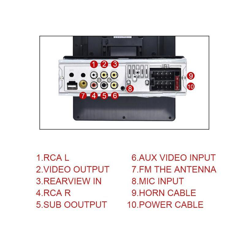 1 Din 9.5 Inch Vertical Touch Screen Car MP5 Player Carplay Android Auto Mirror Link DVR Rear View SWC Bluetooth FM TF/USB