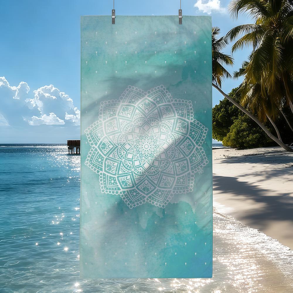 

Blue M-Mandala Art meditation Towel Quick Drying Beach Towels Are Suitable For Swimming Pools Camping Yoga And The Gym W40*H60(CM)