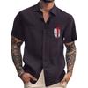 Men's Vintage Button Down Bowling Shirts Short Sleeve Summer Beach Shirt