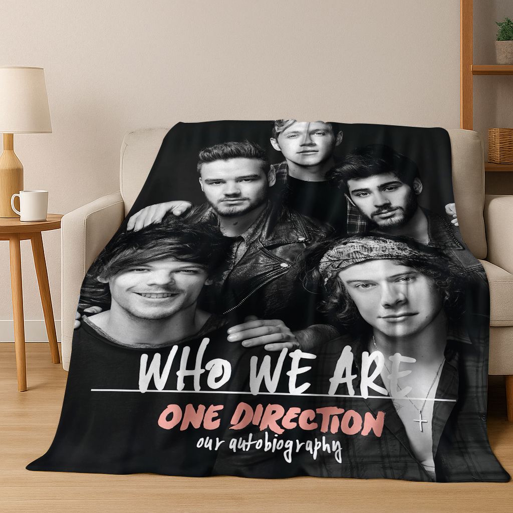 

3D 1D Rock-One-Direction Combinatio Flannel Blanket,Cozy Soft Throw Blanket for Home Bedroom Bed Sofa Picnic Cover Kids Gift 150x200cm