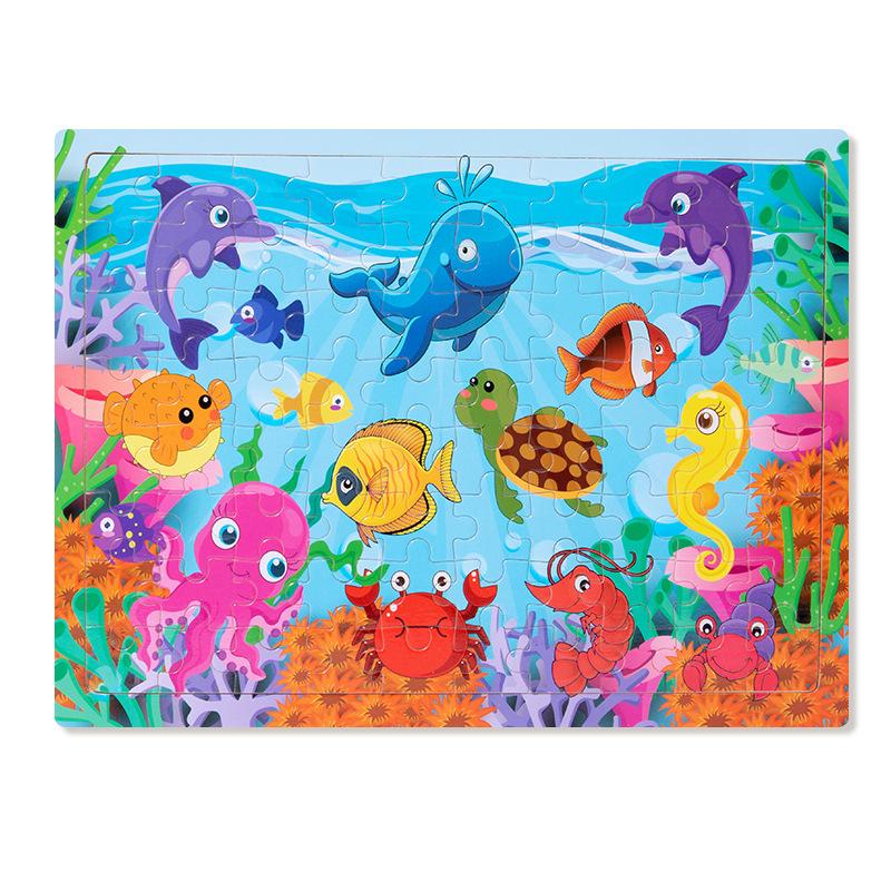 Wooden puzzle children animal cartoon fairy tale plane puzzle baby early education puzzle building block toy