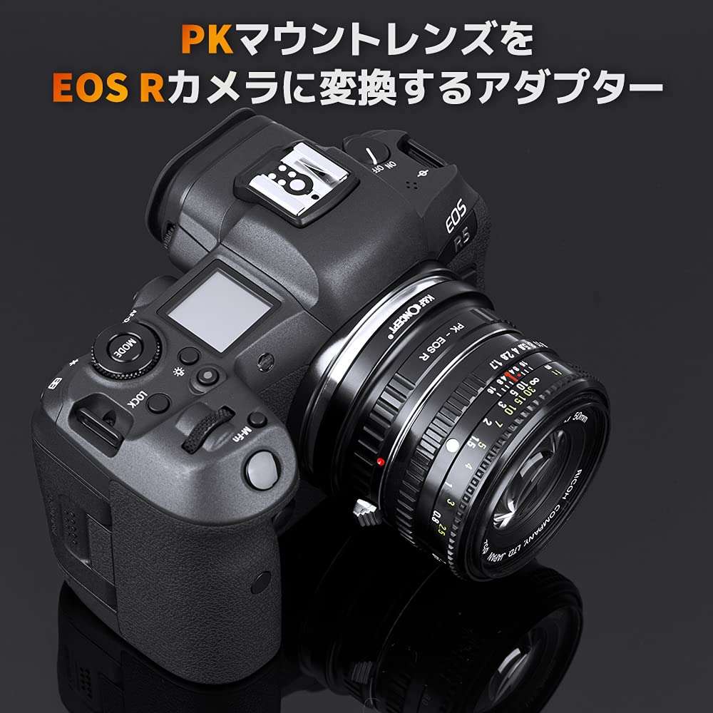 CONCEPT Mount Adapter for Pentax K Lenses To Canon EOS R Compatible with Pentax K Lenses and Canon RF Lenses for Infinity Focus K&F Cameras,