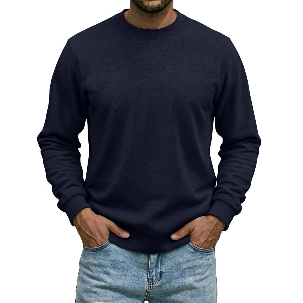 Men's Color Neck Sweatshirt Long Sleeve Casual Pullover