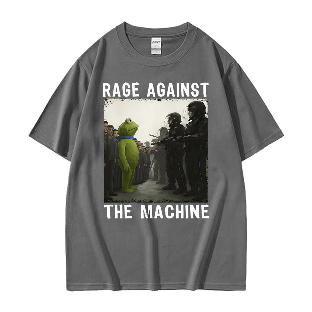 Rage Against The Machine Frosch Protest Lustiges T-Shirt Unisex Modetrend Oversized Sommer Herren Hohe Qualität 100% Baumwolle T-Shirt