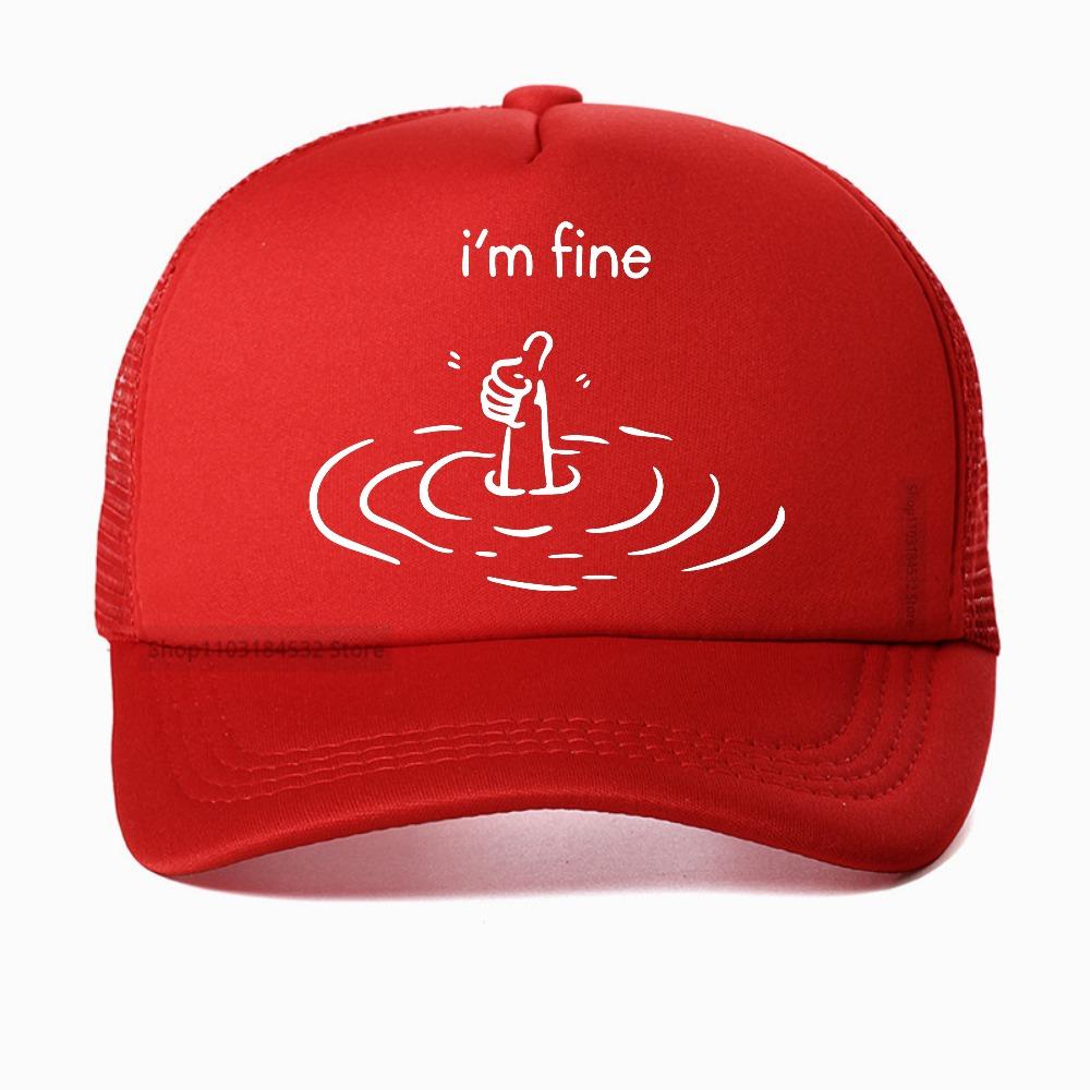 Im Fine Printed Funny Baseball Cap Unisex Summer Casual Streetwear Humor Fashion Breathable Sun Snapback Hat Adjustable
