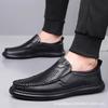Fashion Men's Shoes Men's First-layer Cowhide Shoes Breathable Driving Soft-soled Beanie Shoes Casual Leather Shoes