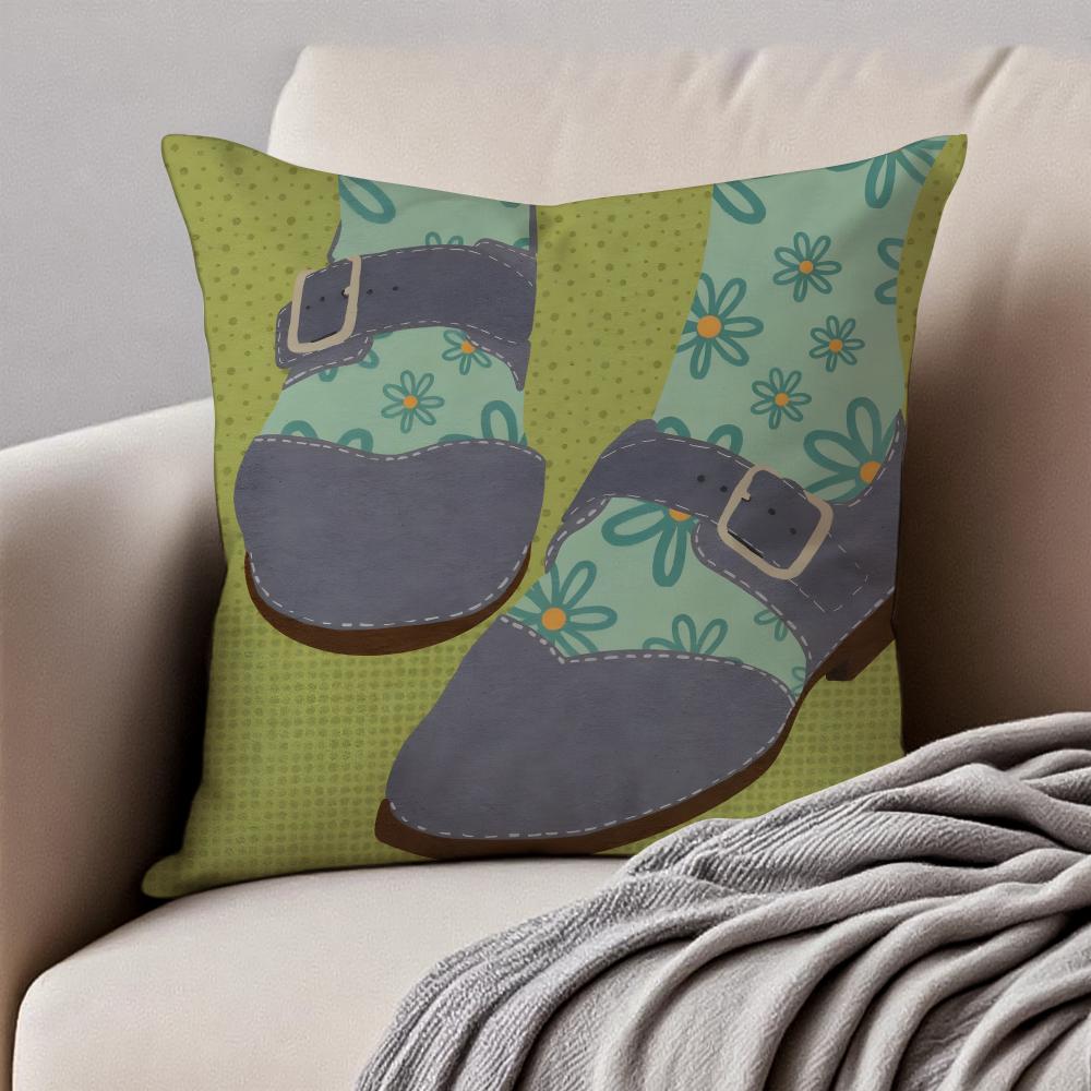 Cozy Versatile SOCKS Cushion Cover Pillowcase Antidustmite Invisible Zipper Short Plush Sofa Cushion 30X30cm