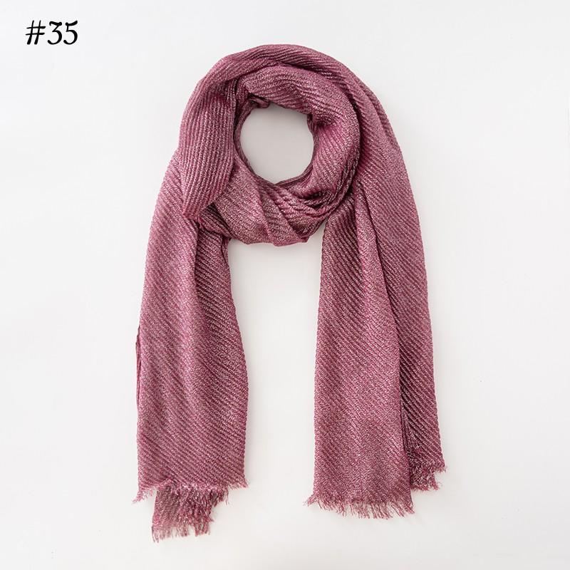 

Модный мятый однотонный мягкий шаль фанси мерцающий блестящий хиджаб шарф золотые серебряные нити головной платок бангладешская хлопковая шаль