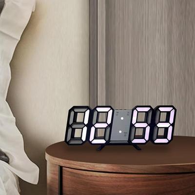 Modern Fashion Large Led Digital Wall Clock 8 Inches 3d Led Desk Clock Alarm Clock Honm Decor Kitchen Living Room Study