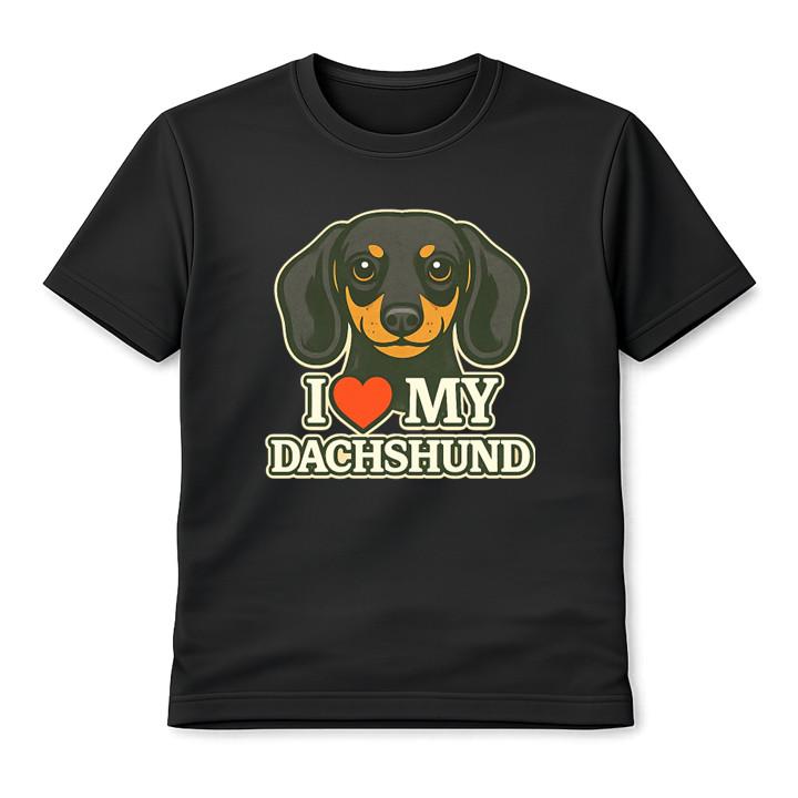 

I Love My Dachshund Cute Dog Unisex T-Shirt Doxie Lover Graphic Tee Gift 5XL різнокольоровий