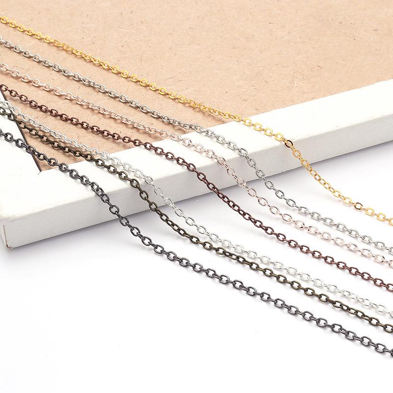 Iron Cross-Design Electroplated Chain with Swivel Lobster Clasp for DIY Jewelry Accessories