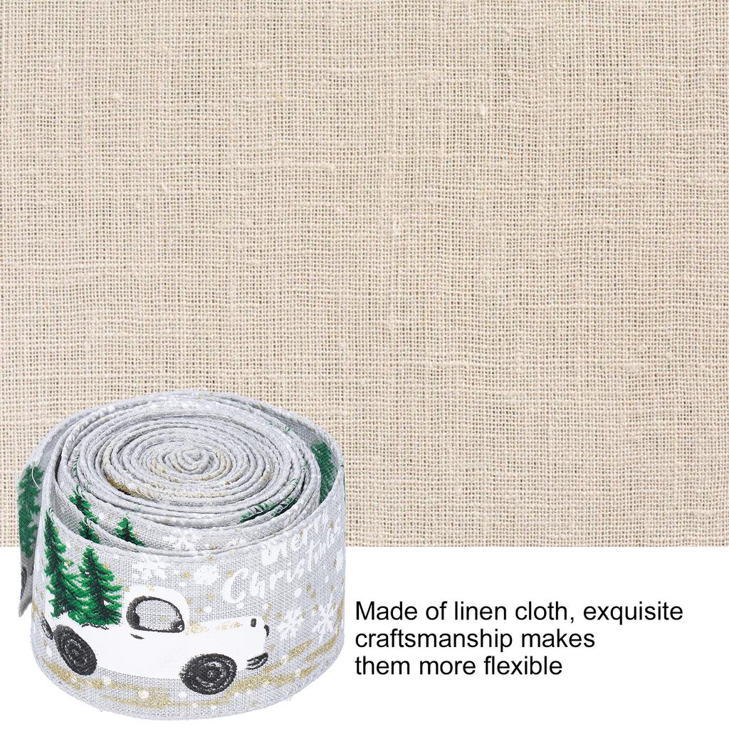 6 Yards Christmas Ribbon Cute Patterns Attractive Design 2 Colors Beautiful Practical   Wrapping Ribbon for Decoration