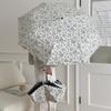 Sun Protection Retro Floral Umbrella Handheld UV Protection Portable Folding Umbrella Windproof Rain Protection