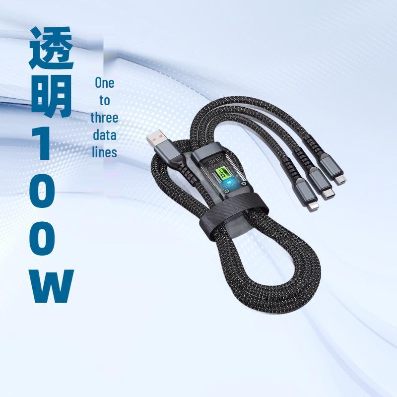 1.2M Fast Charge 100W Transparent Braided Cable with New Interface