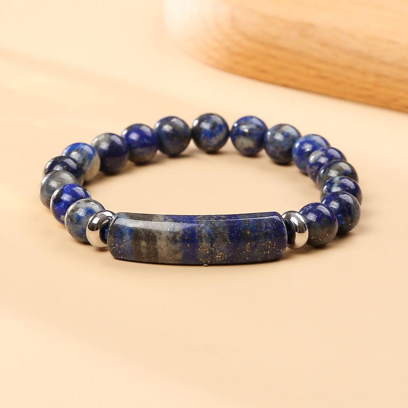 Braccialetto con Perline di Cristallo di Agata Geometrica con Design Artigianale per Accessorio Moda Unisex