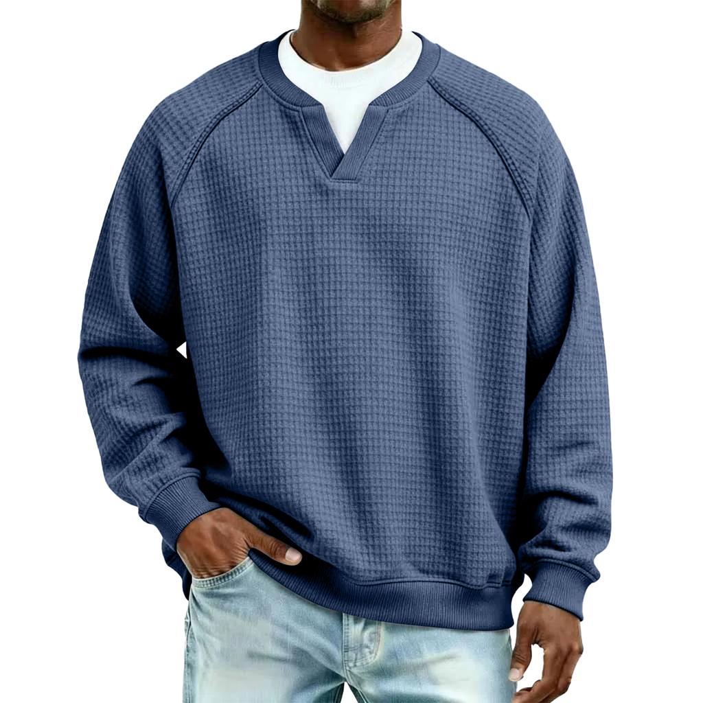 Pull Tricot Décontracté à Col pour Homme - Manches Longues pour Tenue Quotidienne