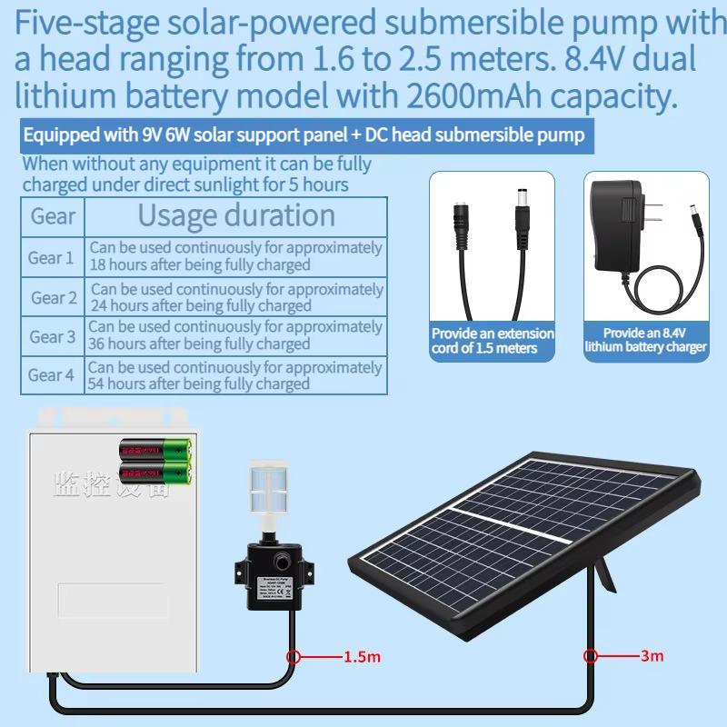 Fish Pond Solar Oxygen Booster Pump Outdoor Charging Oxygen Pump for Outdoor Garden Fish Tank Pond Small Oxygen Booster Machine