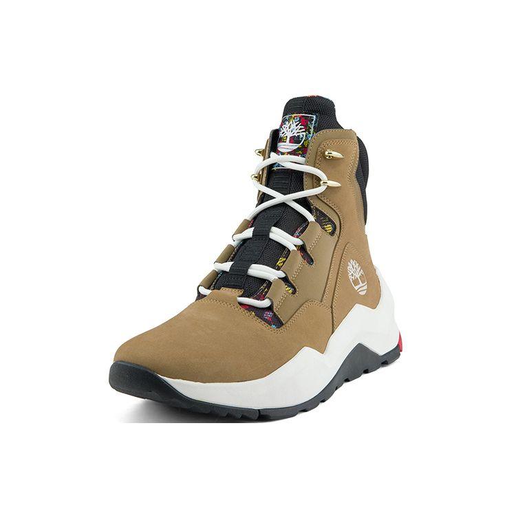 Timberland Madbury Series New Year Edition Leather High-Top Running Shoes Men sneakers Dark-Beige A2PTYW