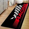 Tappeto Decorativo Antiscivolo Lavabile con Design a Bandiera a Scacchi Bianca e Nera per Ingresso Corridoio Comodino